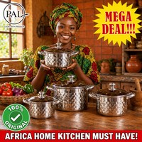 Offre Spéciale – Ensemble de 4 Pièces de Batterie de Cuisine en Céramique Antiadhésive Empilable Classique pour le Marché Africain, Idéal pour les Familles Arabes et Indiennes du Moyen-Orient