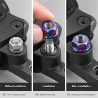 Mur baut segi enam titanium TC4 warna-warni anodized M6 M8 M12 M16, pengencang ringan untuk aksesoris modifikasi eksterior sepeda motor
