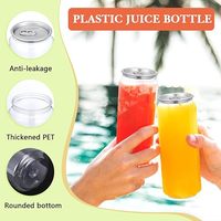 Bouteilles de boisson BSBH, canettes transparentes avec couvercles entièrement ouvrables, logo personnalisable, canettes en PET pour boissons, gâteaux, glaces, canettes en plastique pour boissons
