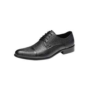 Chaussures en cuir pour hommes, chaussures d'été respirantes, chaussures de ville formelles, en cuir véritable, à lacets, bout rond - Product Image 4