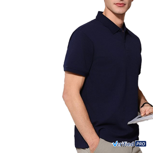 Chemise pour homme à manches courtes en tissu tricoté, coupe ajustée, décontractée, boutonnée, unie, anti-froissement, polyester/coton 220 g/m², haute qualité, vente chaude - Product Image 1