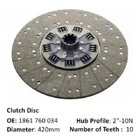Disco/Plato de Embrague de 420 mm, OEM 1861760034 1878002878, Suministro de Fábrica, con 1 Año de Garantía, Compatible con Camiones Serie NG SK