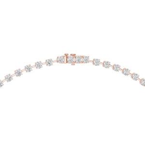 Collier de luxe en or rose avec diamants de laboratoire, bijoux raffinés intemporels pour mariage, anniversaire, fête nuptiale, usage quotidien - Product Image 3