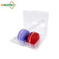 Boîte d'emballage sous blister en plastique transparent 2 trous pour macarons, biscuits, boîtes à clapet en PET