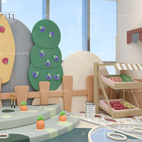 Área de Juegos Infantil Interior Moderna con Juego Interactivo de Tren de Alta Velocidad y Simulación de Cocina y Mercado