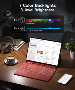 <span class=keywords><strong>Clavier</strong></span> magnétique <span class=keywords><strong>avec</strong></span> rétroéclairage 7 couleurs et support pour stylet pour Microsoft Surface Pro 11/10/9/8/X 13 pouces - Product Image 6