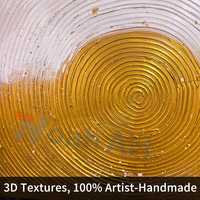 Décoration d'intérieur, toile contemporaine faite à la main, art mural moderne, ligne dorée, peinture à l'huile abstraite texturée 3D, rayons de soleil, pour hôtel