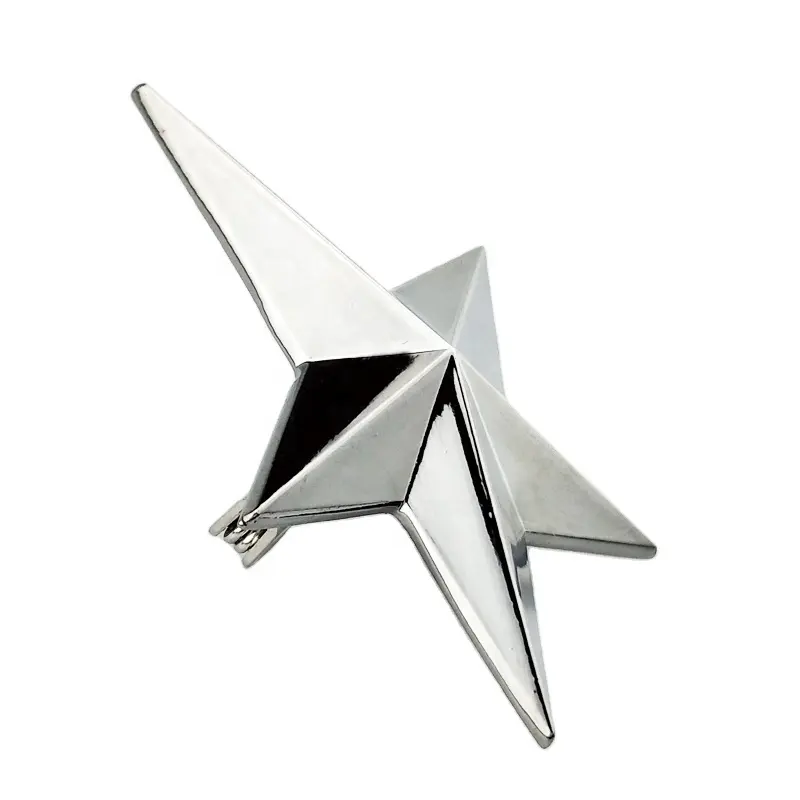 Pino de lapela da estrela do metal 3d personalizado com pinos de segurança