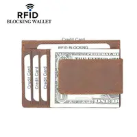 Billetera RFID minimalista de cuero para hombre, billetera delgada de diseñador personalizado, tarjetero de crédito