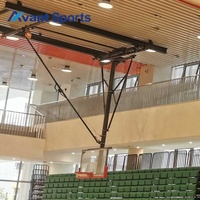Avant FIBA plafond suspendu palan électrique panier de basket-ball gymnase réglage de la hauteur avant-pliant buts de basket-ball motorisés