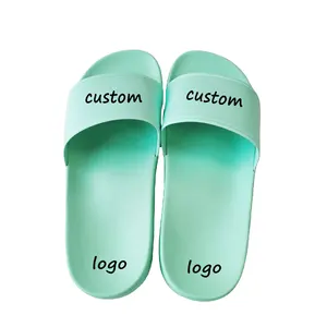 Özel baskı logosu desen Unisex erkek kadın çocuk çocuk siyah düz erkek EVA PVC sandalet slaytlar terlik