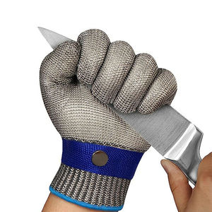 Gants anti-coupure à cinq doigts en acier inoxydable, doublure en acier à double trempage, pour l'<span class=keywords><strong>abattage</strong></span> des poissons, utilisation en cuisine, <span class=keywords><strong>tronçonneuse</strong></span> - Product Image 2