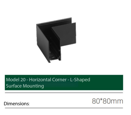 Model20Horizontal Corner  L Concealed Installation