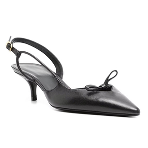 Eleganti Scarpe da Ufficio Nere in Vernice con Fiocco, Punta a Spillo, Tacco Basso 5cm, per Matrimoni <span class=keywords><strong>Estivi</strong></span>, da Donna - Product Image 5