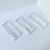 Palette de fards à paupières en plastique transparente 4 5 6 couleurs, palette de fards à paupières vide rectangulaire avec fenêtre transparente pour maquillage cosmétique