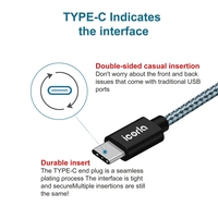 Pabrik grosir 1m 2m USB Tipe C kabel pengisi daya 3A kabel Data ponsel pengisian cepat untuk ponsel IOS dan kamera