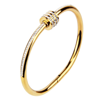 Ensemble de 4 bracelets tendance pour femme en acier inoxydable plaqué or 18 carats, avec fermoir trèfle à quatre feuilles et incrustations de strass en cristal, cadeau superposé