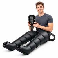 Bottes de massage à compression d'air 5 zones pour la récupération des jambes, sans fil, rechargeables, 6 modes, 8 niveaux de pression, écran LCD