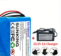 Batterie au lithium rechargeable à semi-conducteurs SUNKING 22,2 V 6S2P 8000 mAh SK 18650 avec BMS, 500 cycles, pour moto électrique et camping