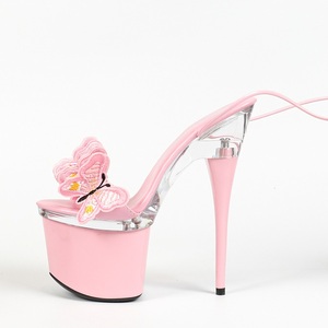 Nouvelles chaussures à la mode, sandales à plateforme de 17 cm avec lanières croisées brodées, femmes sexy élégantes, chaussures de mariage et de bal, talons hauts - Product Image 6