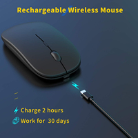 2.4G sans fil silencieux Mini 3D LED souris USB ordinateur portable PC sans fil Rechargeable 10m portée 1600 DPI 6 niveaux de réglage silencieux