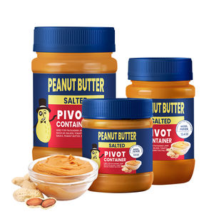 Bottiglie e Barattoli Rotondi in PET Trasparente di Varie Capacità per Burro di Arachidi, Marmellata e Condimenti con Tappi a Vite e Stampa Serigrafica - Product Image 1