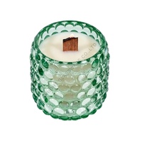 Vente en gros de contenants à bougies en verre transparent à motif ondulé, récipients en verre gaufré pour l'aromathérapie, pot à bougies pour la décoration de la maison