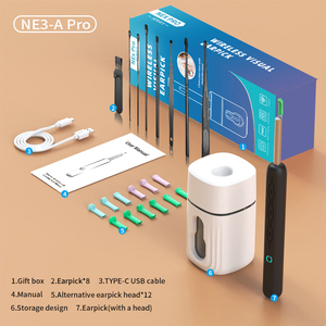 Limpiador <span class=keywords><strong>de</strong></span> Oídos Inalámbrico NE3-A PRO8 con Cámara HD, Removedor <span class=keywords><strong>de</strong></span> Cera Visual Inteligente con Base <span class=keywords><strong>de</strong></span> Almacenamiento y Kit Adicional <span class=keywords><strong>de</strong></span> 8 Piezas - Product Image 1