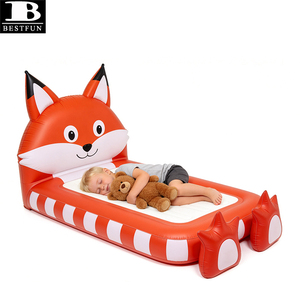 Cama de Viaje Inflable Portátil con Forma de Zorro para Niños Pequeños, Colchón de Aire Aterciopelado para Niños, <span class=keywords><strong>Mueble</strong></span> de Piso Resistente para el Hogar, Campamentos y Pijamadas - Product Image 1