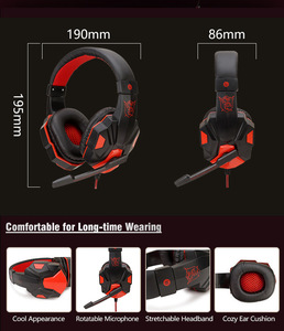 Led Tai nghe chơi game với chức năng chống thấm nước Bass Stereo USB Headband tiếng ồn hủy bỏ mic cho game thủ sử dụng trên máy tính điện thoại di động - Product Image 5