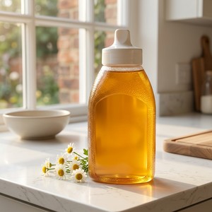 Bouteille à presser en PP résistante à la chaleur <span class=keywords><strong>de</strong></span> 350 ml avec embout pointu blanc pour le miel, la sauce aux huîtres, la confiture et le ketchup - Product Image 3