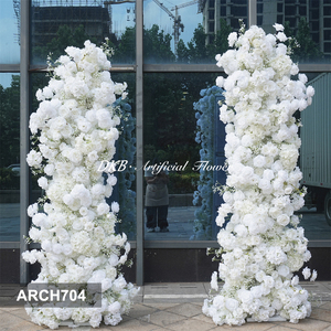 Arco de Flores Artificiales de Seda Blanca al por Mayor de Fábrica DKB, Arco de Flores para Fondo de Boda, Decoración de Boda - Product Image 3