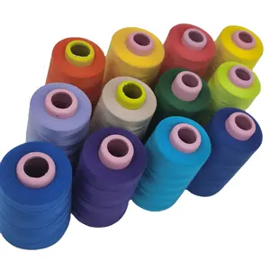 Yüksek kalite çeşitli kullanarak dayanıklı dayanıklı Rwhole satış gizemli 100% eğirilmiş Polyester dikiş ipliği koni