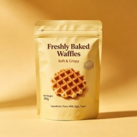 Sachets refermables personnalisés imprimés avec fermeture éclair pour gaufres, biscuits, collations et produits de boulangerie