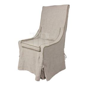 Factory Custom Made Furniture Chairs Event Wedding Upholstered Linen Fabric <b>Slipcover</b> Dining Chair - Product Image 2