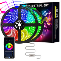Kit Lampu Strip LED Hemat Energi 5 Meter 300 LED SMD 5050 Lampu Pita Ramah Lingkungan untuk Rumah dan Kantor
