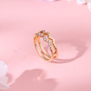 Bague de fiançailles demi-éternité en or 9K/14K/18K avec diamants naturels, bijoux de luxe de haute qualité pour femmes, pour un usage quotidien. - Product Image 1