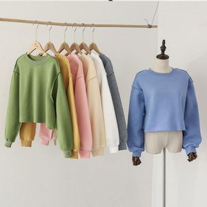 Ropa de Mujer de Alta Calidad, Top Corto Holgado de Manga Larga, Tops de Yoga para Fitness, Sudadera Corta Informal, Sudadera Extra Grande Personalizada - Product Image 4