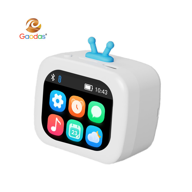 New Mini Retro TV Appearance Lanyard Android Music Player Clock Display BT 5.4 Smart Speaker with Touch DIY Screen