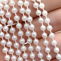 Fil de perles blanches de 50 m, perles rondes pour bouquet de mariée, décoration de table de mariage, fournitures de bricolage, décoration artisanale de luxe sur bobine