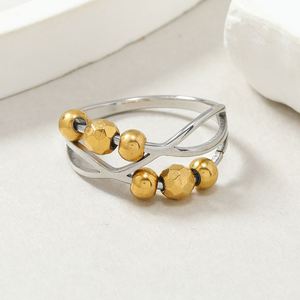 No Fade Stainless Steel Anxiety <b>Ring</b> for Women Multi Layers Open Adjustable <b>Spinner</b> Fidget Beads <b>Rings</b> for Anxiety Worry <b>Ring</b> - Product Image 1