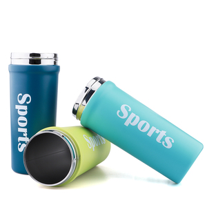 600ML Custom Logo Protein Shaker Water Bottle 18/8 Stainless Steel <strong>Vacuum</strong> Insulated <strong>Flask</strong> with <strong>Plastic</strong> Ball for Outdoor Sports - Product Image 3