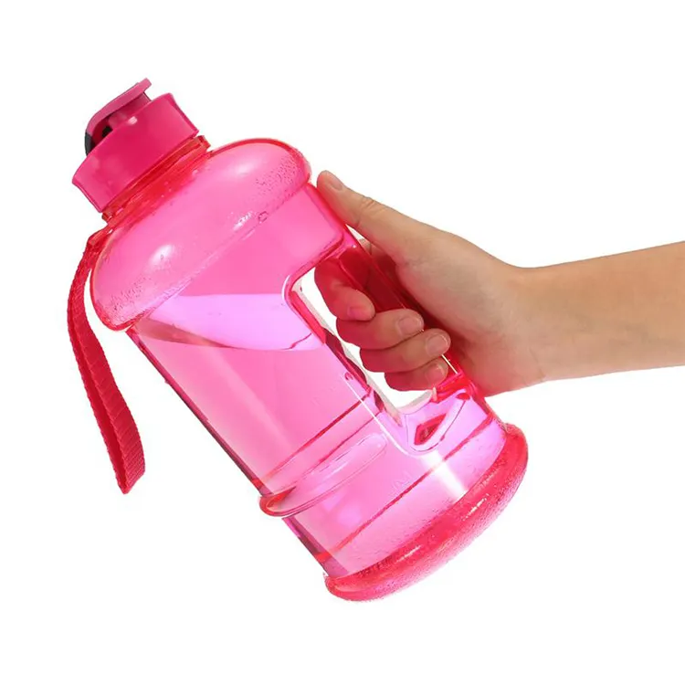 Botella de agua de gimnasio grande, de plástico, reutilizable, deportiva, con mango, ecológica, sin BPA, 1,3 L