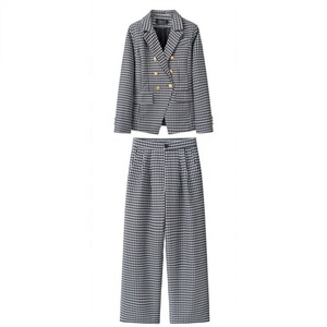 JX892 Elegante Completo da Donna a 2 Pezzi: Giacca Doppiopetto e Pantaloni a Vita Alta, Outfit Elegante da Ufficio - Product Image 5