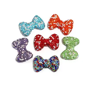 Große bunte Shambhala Strass Polymer Clay Bowknot Charms für Schmuck machen Kristall Anhänger für Ohrring Halskette Armband