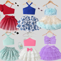 Ensemble deux pièces mignon pour filles - Ensemble jupe courte et haut à col pour bébé fille