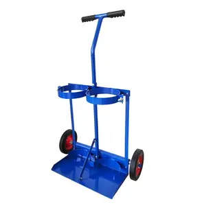 Gas Cylinder Trolley With Solid Rubber Tires For 2 Gas Bottles