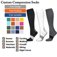 Chaussettes de compression athlétiques personnalisées, hauteur genou, 20-30 mmHg, pour la course à pied