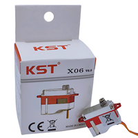 KST X06 V6.0 HV DC 1.8Kgf.cm 0.07秒可编程无芯硬化钢齿轮微型数字舵机，适用于遥控滑翔机机器人手臂