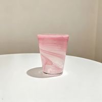 Mug à café en verre rayé de style chinois traditionnel, réutilisable, grande capacité, aspect de haute qualité, effet glacé